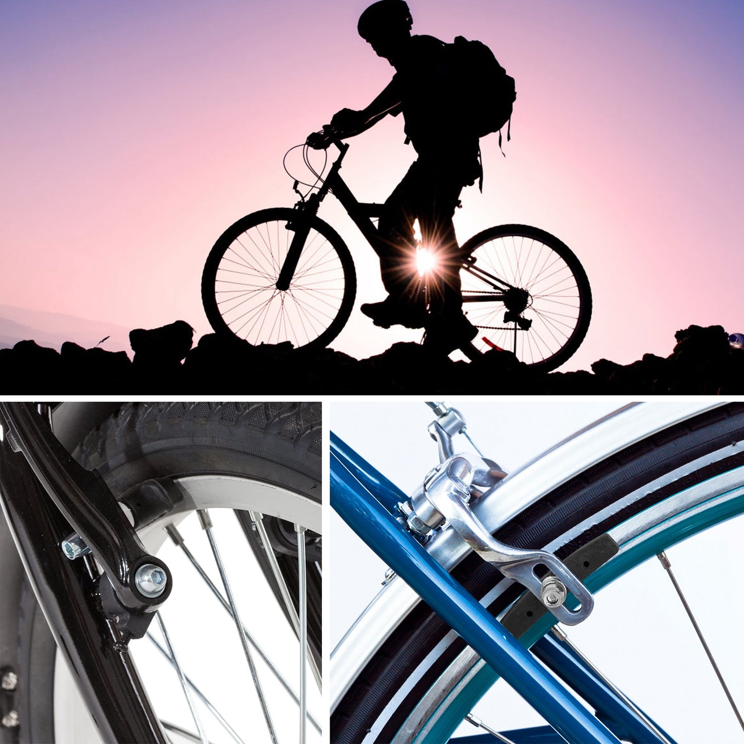 5 Pairs V Bike Brake Pads Road Mountain Bicycle V-Brake Blocks Set 70mm Non-Slip V Bicycle Stop Caliper With Hex Nuts And Spacers