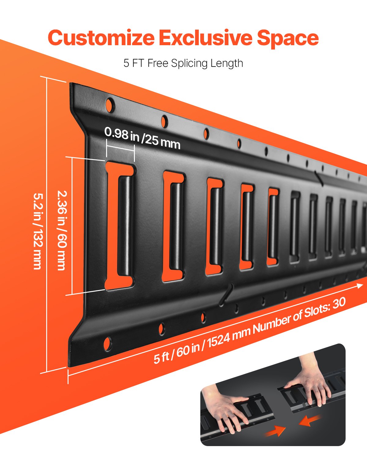 E Track Tie-Down Rail Kit, 30PCS 5FT E-Tracks Set Includes 4 Steel Rails & 2 Single Slot & 8 O Rings & 8 Tie-Offs W/D-Ring & 8 End Caps, Securing Accessories For Cargo, Motorcycles, And Bikes