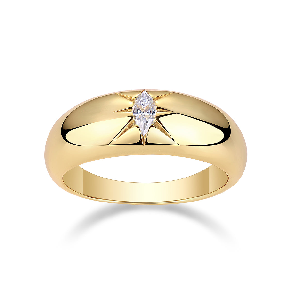 1Eight-prong Radiance - A Fashionable And Luxurious Jewelry Piece Set With Moissanite S925 Sterling Silver And Gold-plated Diamond Prohibit TikTok sales