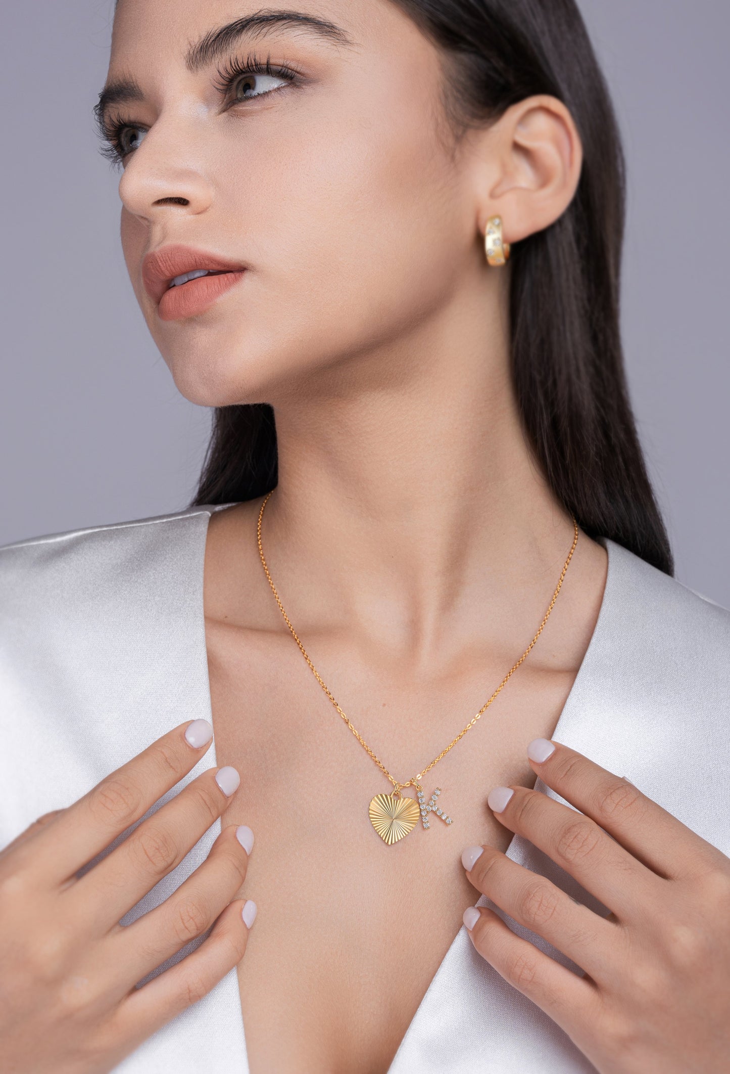 1Heart Secret - A Fashionable And Trendy Necklace Pendant Diamond Jewelry Necklace Set With 1-carat Moissanite S925 Sterling Silver And Gold Plating Prohibit TikTok sales