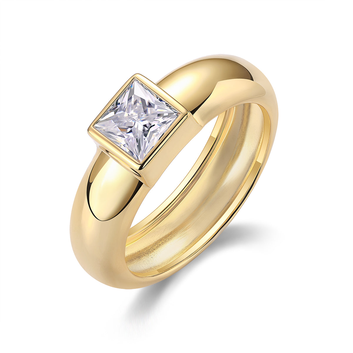 1Square Diamond Ring Wedding Ring Luxury Fashion Set Moissanite Silver Ring Prohibit Tk Sales