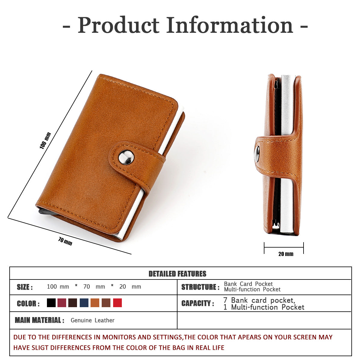 Brown Wallet, Men's Blocking Card Holder Wallet With Hasp Closure,Credit Gifts For Men