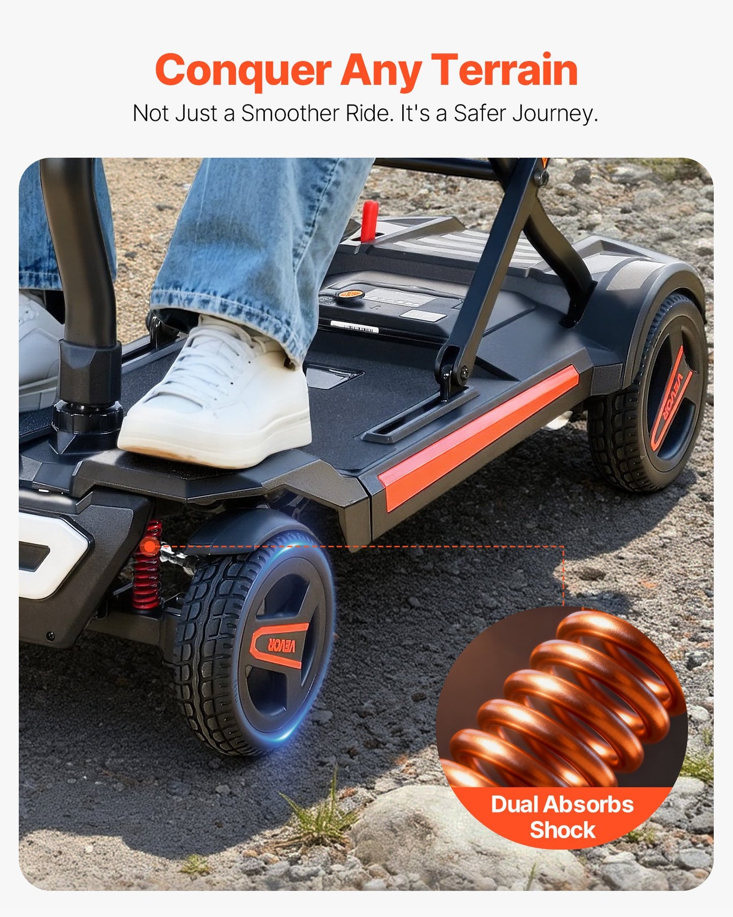 4-Wheel Electric Mobility Scooter For Adults & Seniors, Integrated Automatic Folding Mobility Scooter With Remote Control, NFC Keys & Long Range, 265LBS Loading All Terrain Travel Wheelchair
