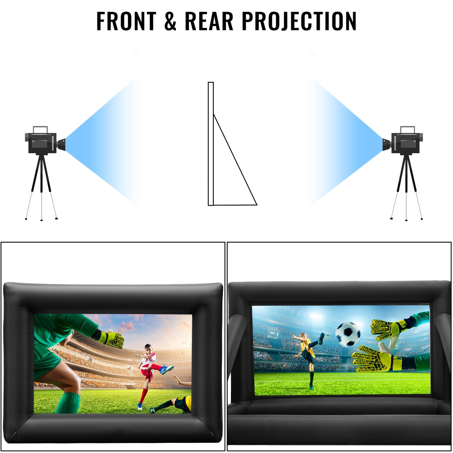VEVOR Inflatable Movie Screen 24FT 288inch Inflatable Projector Screen For Outside With 360W Air Blower Inflatable Screen Oxford Fabric Material Blow Up Screen For Outdoor Movie Supports Front Rear P