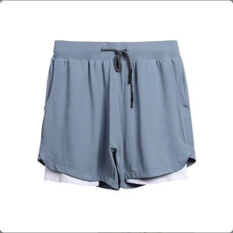 Gym Clothing Men Quick Dry 2 In 1 Gym Shorts Men Polyester Spandex Breathable Shorts Men Liner Running Fitness Shorts