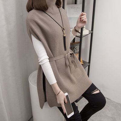 Fashion Half-high Collar Mid-length Sweater Women Pullover