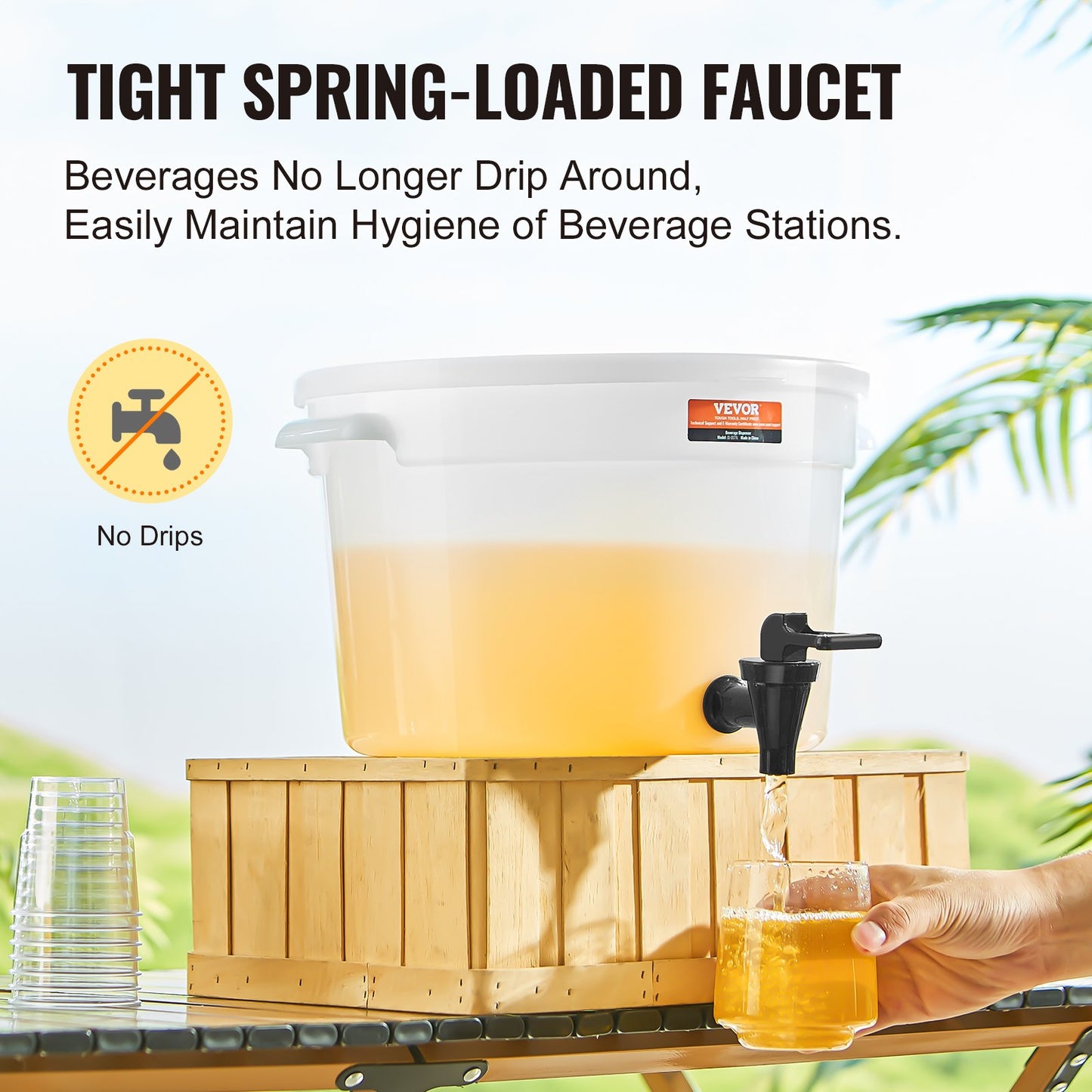Beverage Dispenser, 3 Gallon Drink Dispensers For Parties, Plastic Juice Dispenser With Spigot And Lid, Iced Tea Lemonade Juice Water Dispenser, For Restaurants, Hotels, Parties, 2 Pack