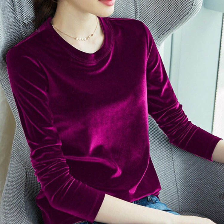 European And American Pleuche Bottoming Shirt Women