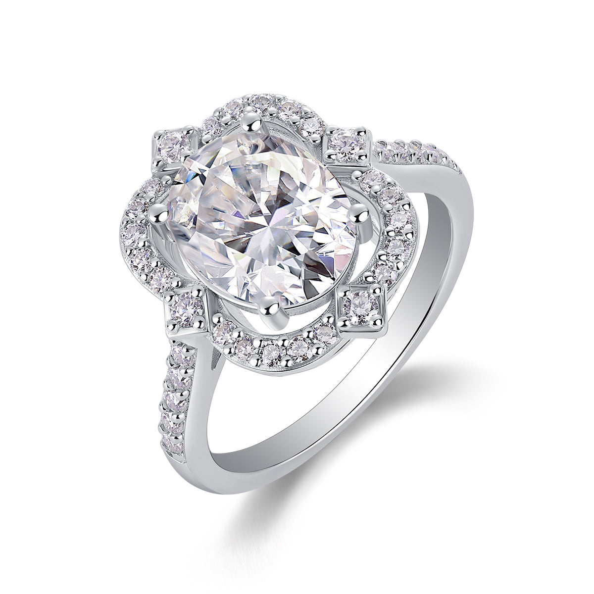 1Camellia - A Fashionable Jewelry Ring Set With Moissanite S925 Sterling Silver And Gold-plated Diamond Prohibit TikTok sales