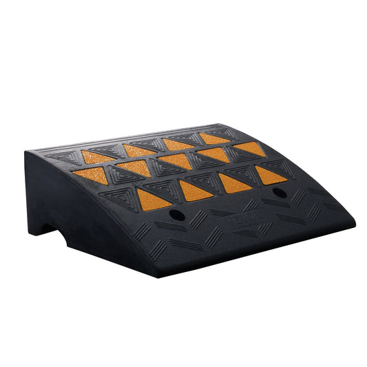 Rubber Curb Ramp 6' Rise Height Sidewalk Curb Ramp, 14.6' Width 19.3' Length Driveway Ramp For Curb, 15T Heavy Duty Rubber Ramp For Forklifts, Trucks, Buses, Cars, Wheelchairs, Bikes