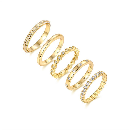 1Gold Ring - A Fashionable Men’s And Women’s Ring And Jewelry Piece Set With Moissanite S925 Sterling Silver And Gold-plated Diamonds Prohibit TikTok sales