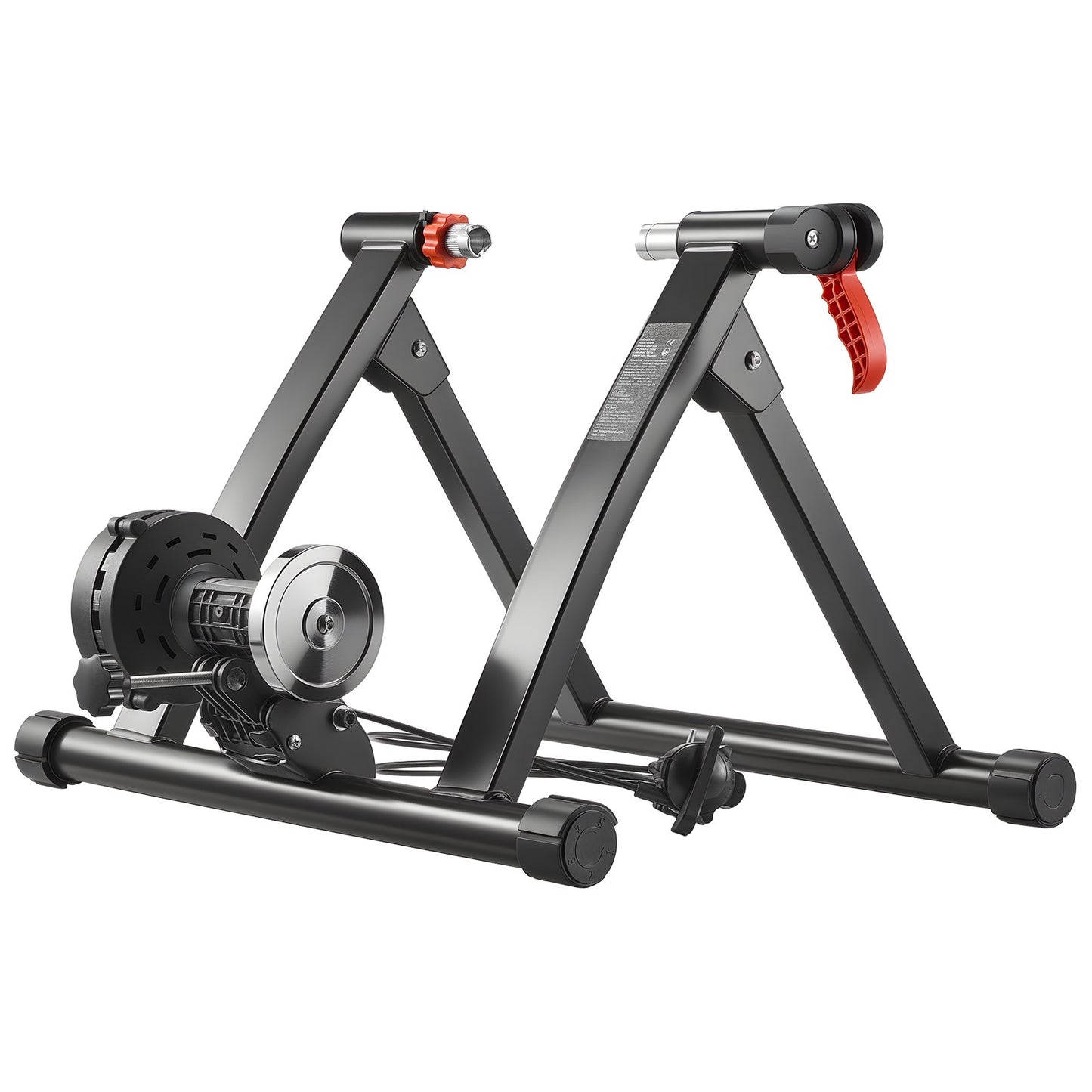 Bike Trainer, 6 Level Resistance, 26-29 In & 700C Wheels, Foldable Magnetic Bicycle Stationary Stand For Indoor Exercise Riding With Quick Release Skewer & Front Wheel Riser Block For Road Bikes