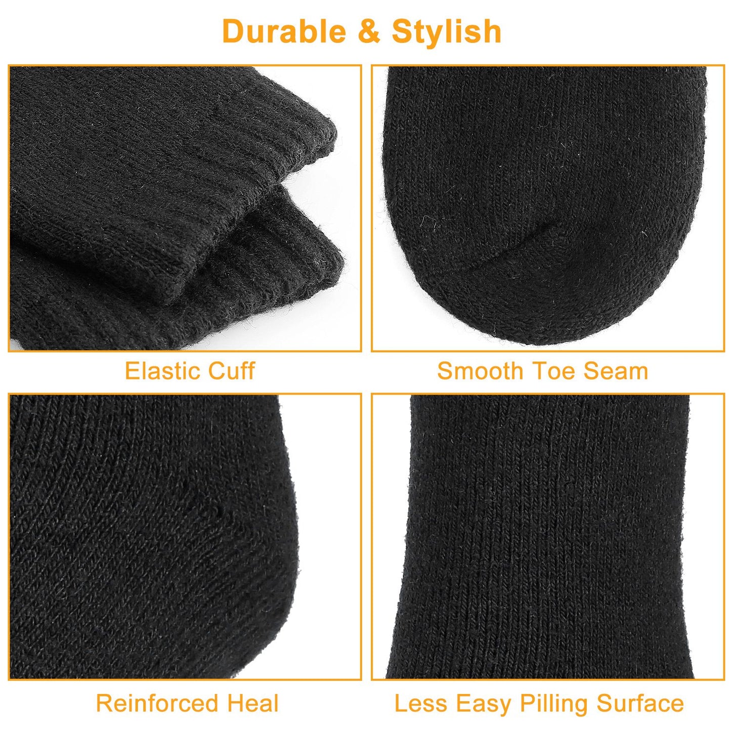 3 Color Options -- 3 Pairs Men Warm Wool Socks Soft Cozy Winter Thermal Socks For Men Thick Heat-Trapping Moisture Wicking Socks Indoor Outdoor