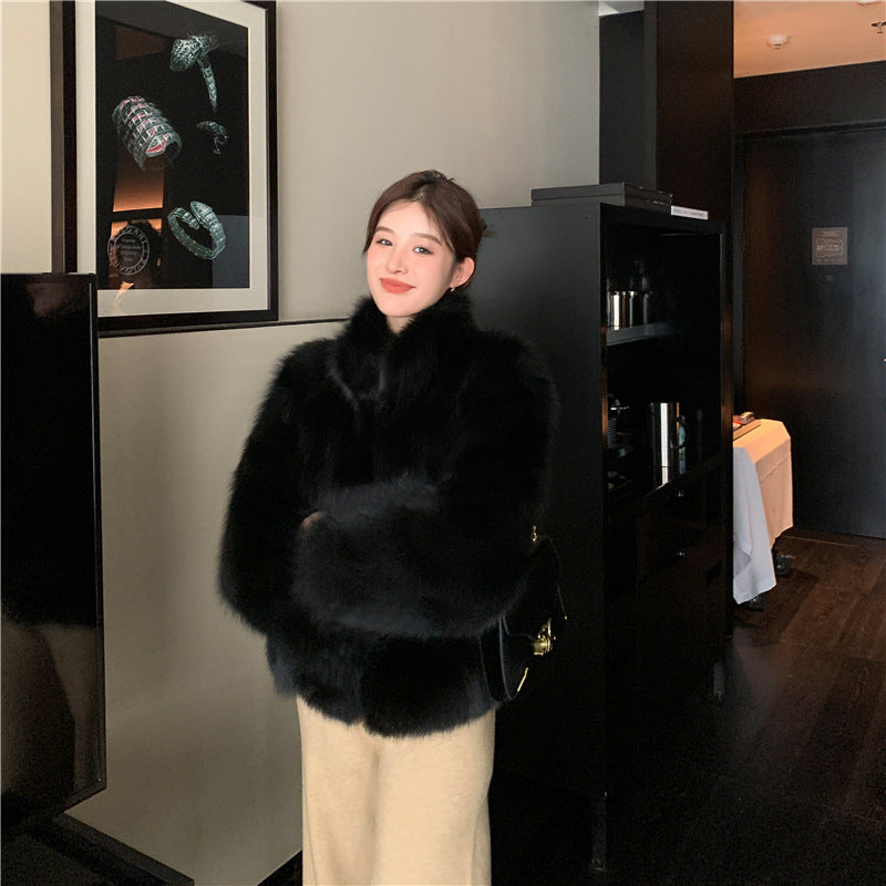 Fashion Fur Integrated Long Sleeve Women
