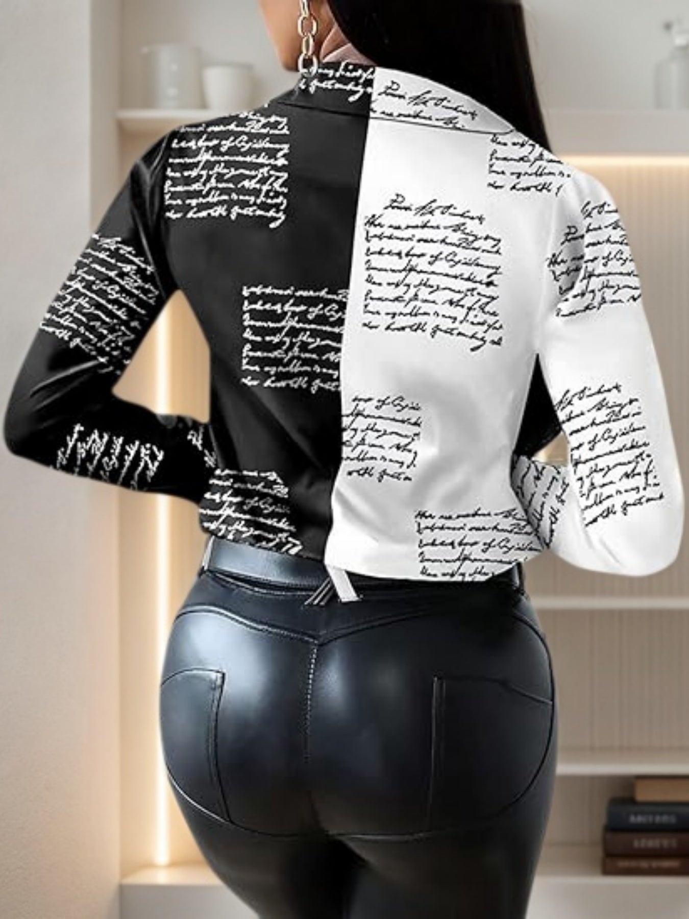 New Women’s Shirt Fashion Casual Colorful Long Sleeve Shirt Flower Printed Top Loose Neck Sexy T-shirt Fashion