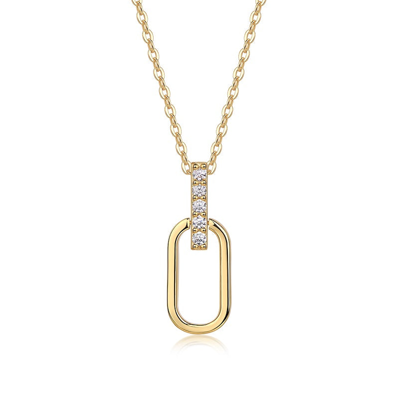 1Light And Shadow Geometry - A Fashionable And Trendy Diamond Jewelry Necklace Pendant Set With Moissanite S925 Sterling Silver And Gold Plating Prohibit TikTok sales