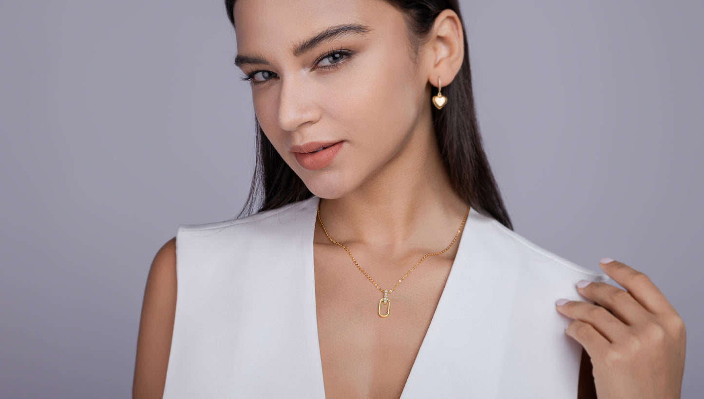 1Light And Shadow Geometry - A Fashionable And Trendy Diamond Jewelry Necklace Pendant Set With Moissanite S925 Sterling Silver And Gold Plating Prohibit TikTok sales