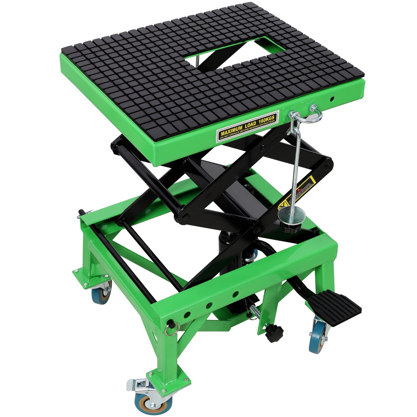 350 Lbs Hydraulic Motorcycle Scissor Jack Lift Foot Step Wheels For Small Dirt Bikes,ATV Dirt Bike Scissor Stand With 4 Wheels,Green