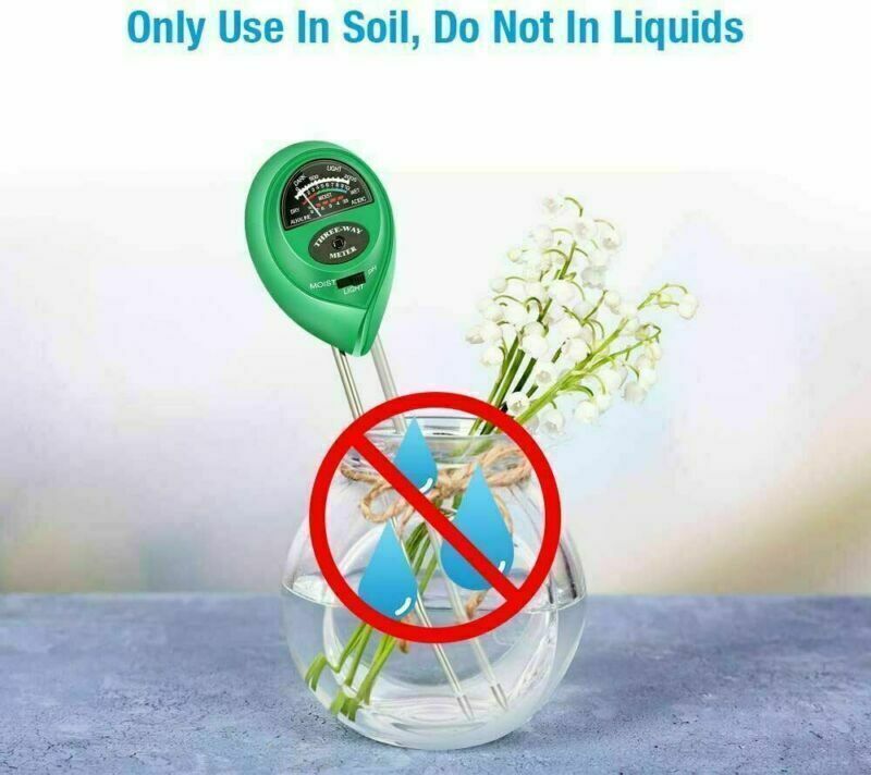 3 In 1 PH Tester Soil Water   Light Test Meter For Garden Plant Seeding