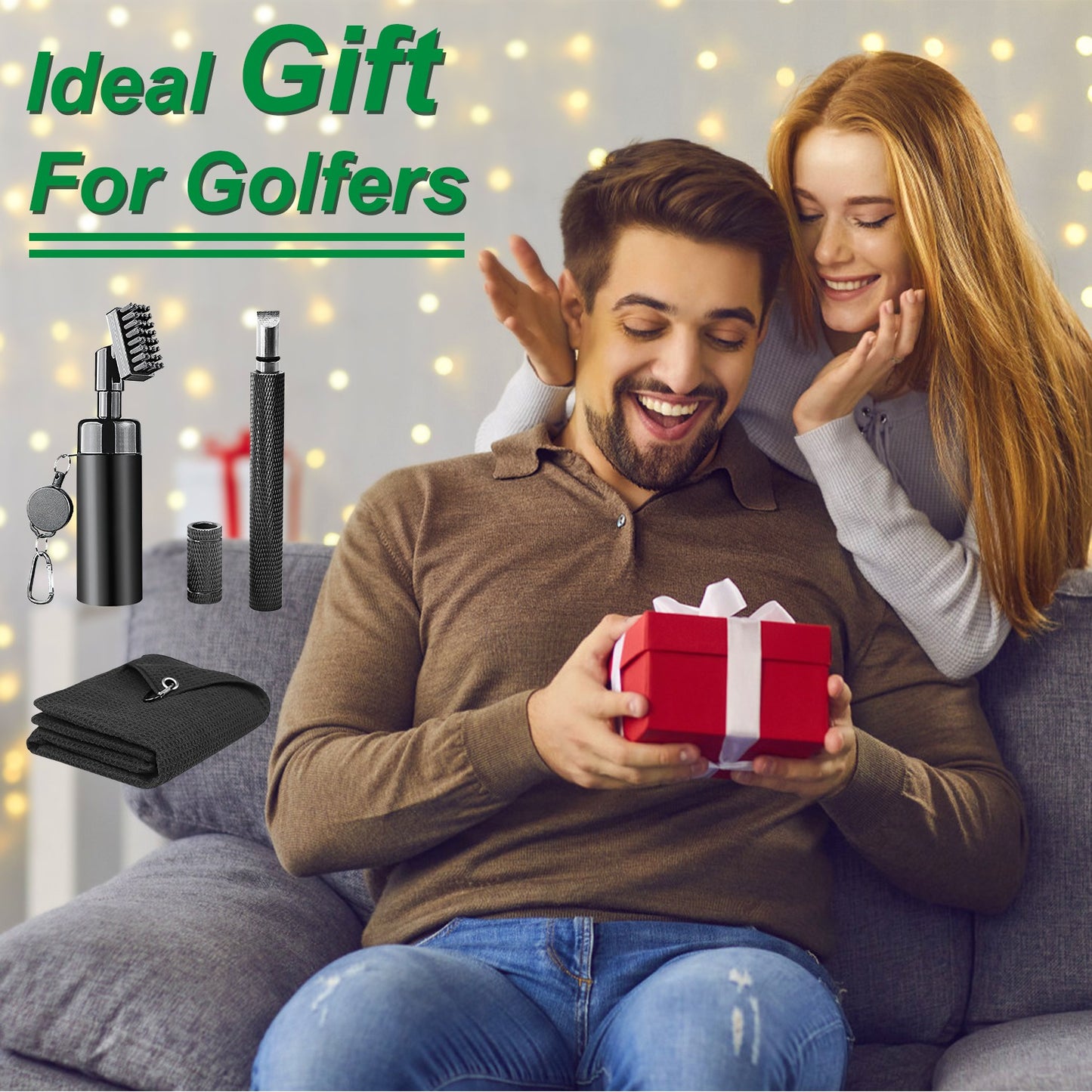 1Pc 3 In 1 Golf Club Cleaning Kit Golf Club Cleaner Brush With 5Oz Water Bottle Retractable Clip Groove Sharpener Golf Towel Gift For Golfers