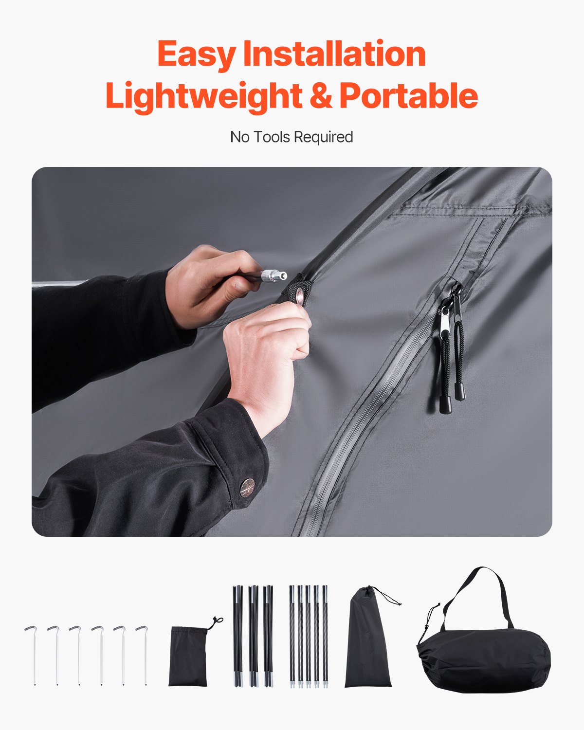 Outdoor Bike Storage Tent Fan-Shaped Waterproof Bike Tent For 5+ Bikes