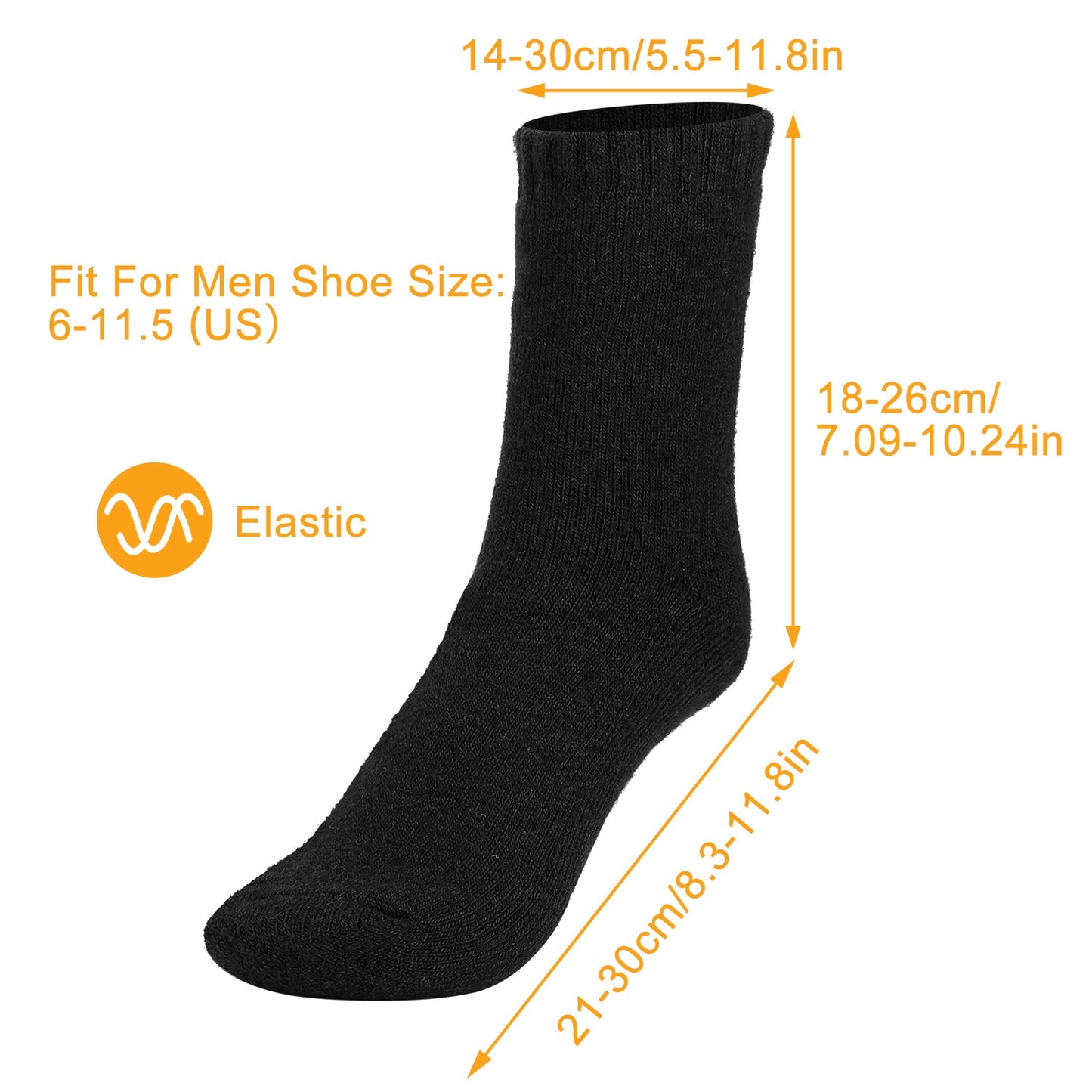 3 Color Options -- 3 Pairs Men Warm Wool Socks Soft Cozy Winter Thermal Socks For Men Thick Heat-Trapping Moisture Wicking Socks Indoor Outdoor