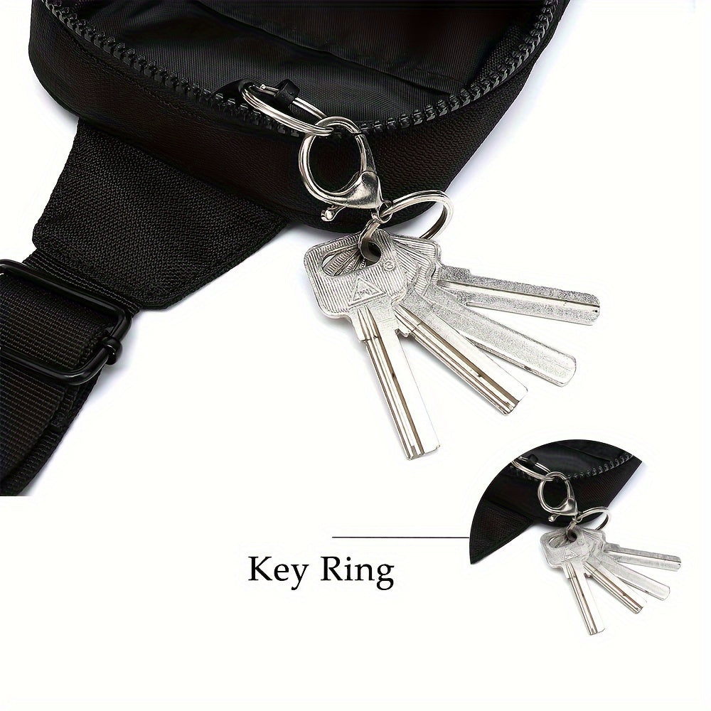 Small Crossbody Bags For Women & Men, Mini Sling Bag Fanny Packs Crossbody Purse, Chest Bag For Traveling, Hiking, Running -Black