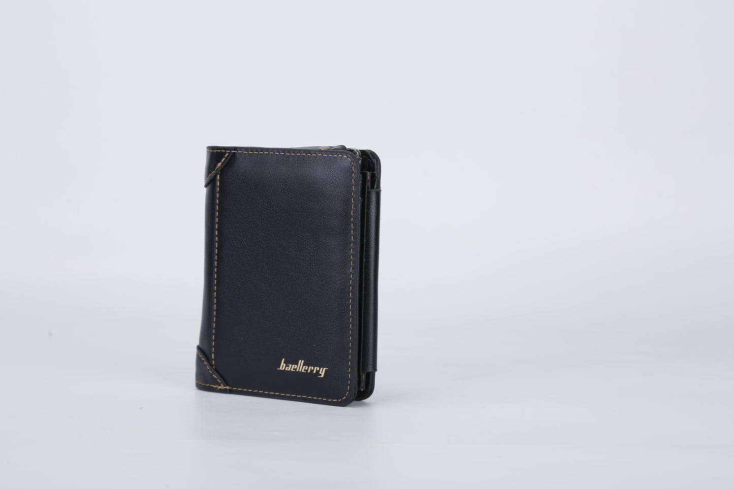 1Pc Men Leather Wallet ID Card Holder Purse Trifold Clutch Money Zipper With ID Window 14 Credit Card 1 ID Card