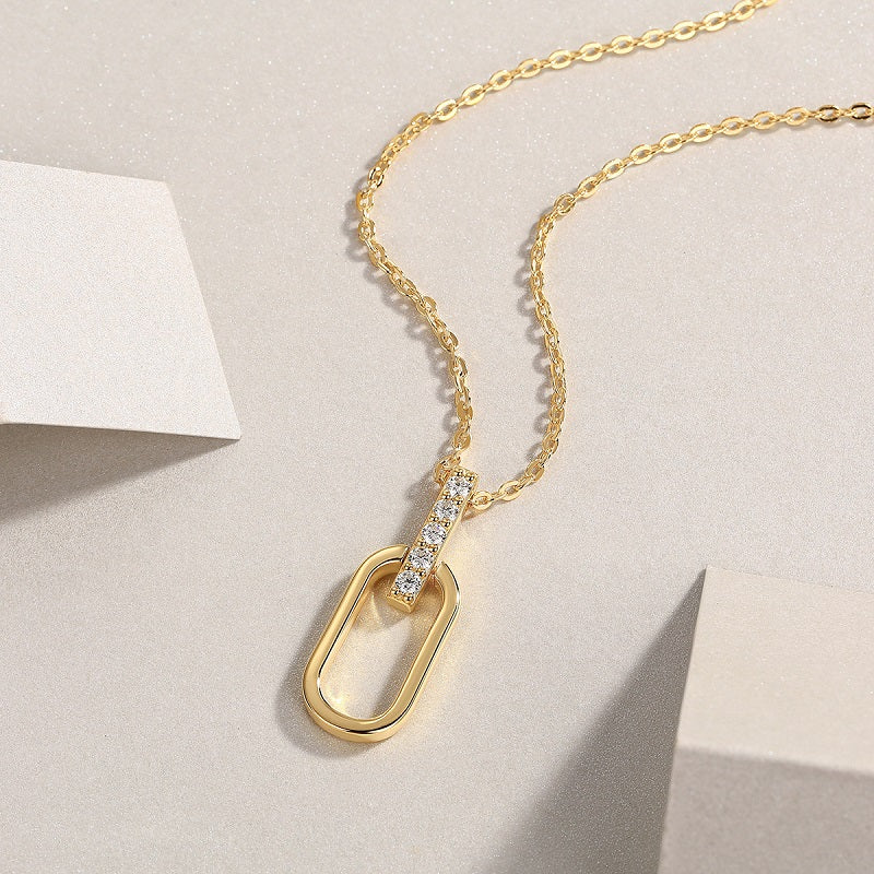 1Light And Shadow Geometry - A Fashionable And Trendy Diamond Jewelry Necklace Pendant Set With Moissanite S925 Sterling Silver And Gold Plating Prohibit TikTok sales