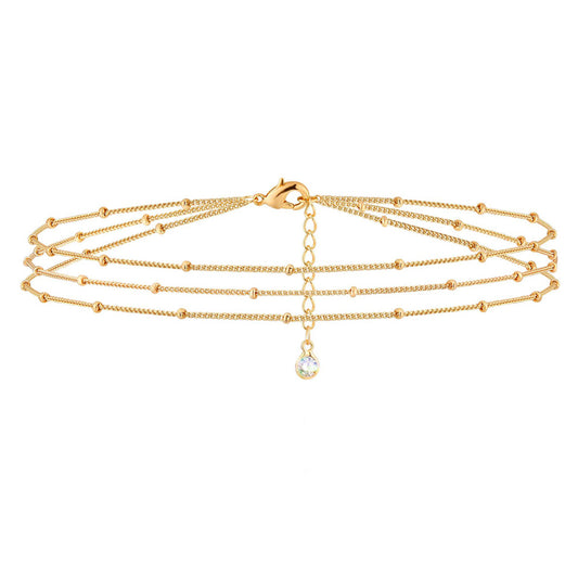 Dainty Gold Bracelets For Women, 14K Gold Filled Adjustable Layered Bracelet Cute Oval Chain  Bar Gold Bracelets For Women Jewelry