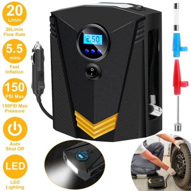 Digital Tire Pum With LCD Display Screen