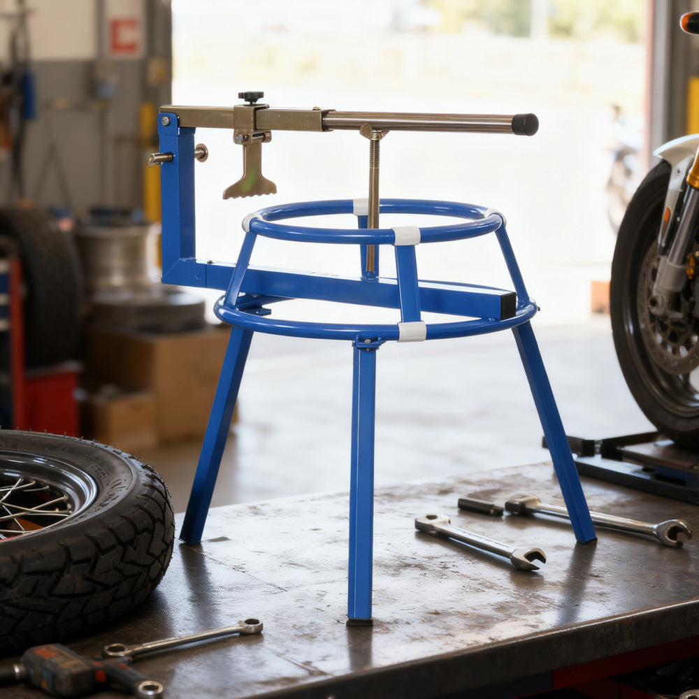 Motorcycle Tire Changing Stand Durable Steel Machine With Adjustable Bead Popper And Leverage Handle For 16'' - 24'' Multi Size, Tikt0k Sale Prohibited