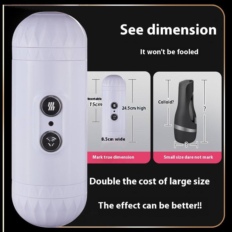 Adult Sex Toy For Men - Male Masturbator Cup, Thrusting Pussy Stroker With 8 Vibration Modes, Realistic Textured Pocket Vagina, Voice Temptation Interaction Blowjob Toy
