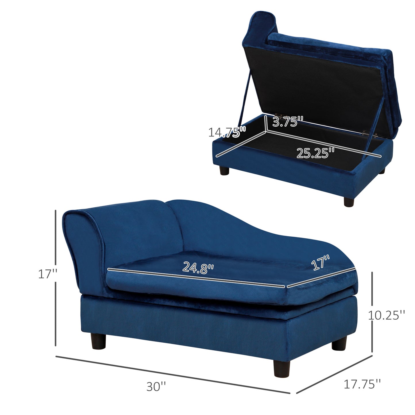 Pet Sofa Bed Couch With Storage, Pet Sofa For Cats And Small Dogs 