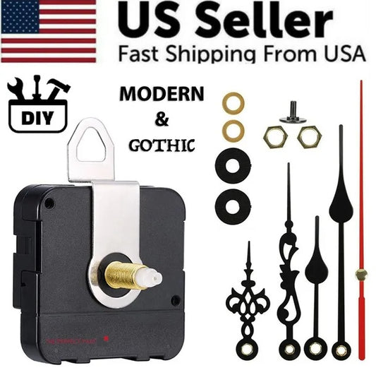 DIY Clock Parts Movement Quartz Mechanism Wall Replacement Repair Tool Hands Kit