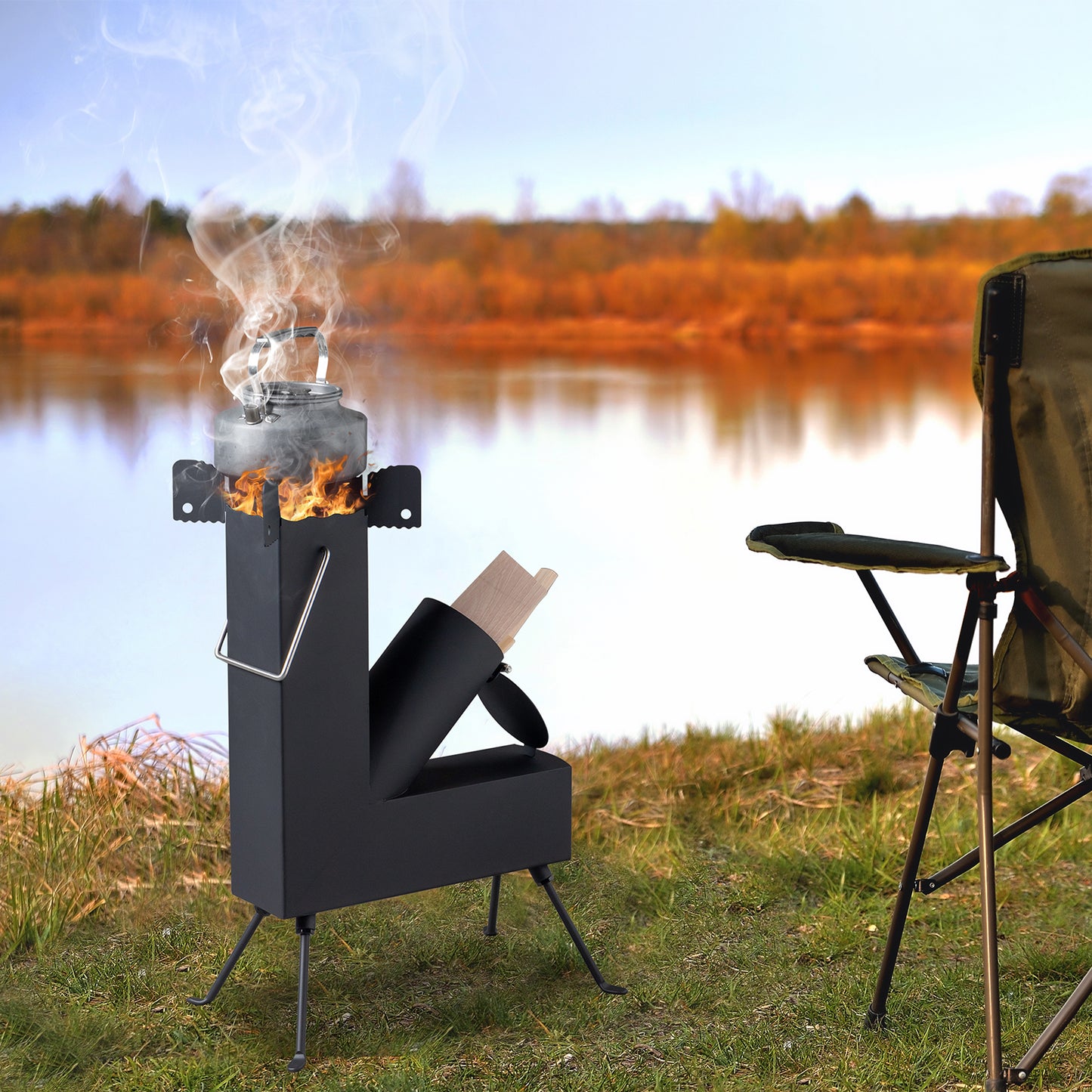 Black Wrought Iron Panels, Camping Stove