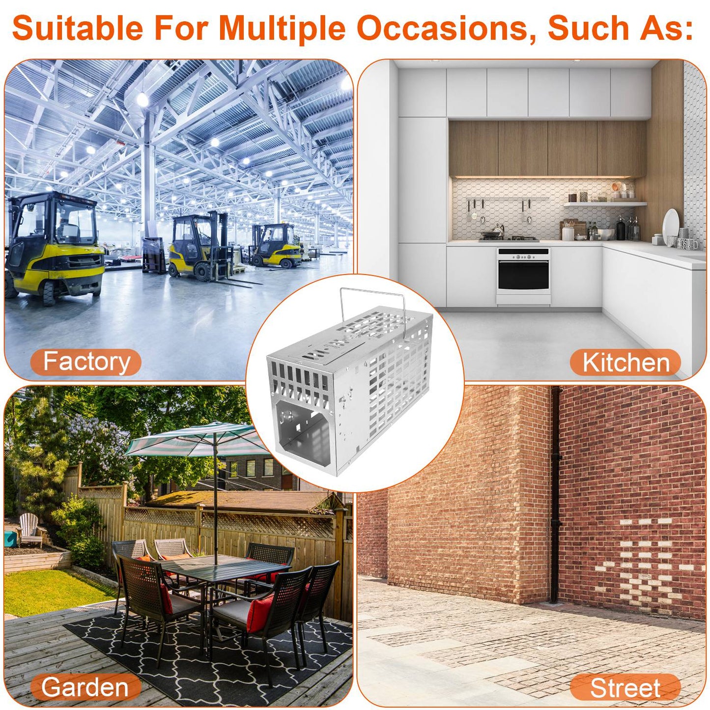 1Pc One Door Humane Live Mouse Trap Reusable Metal Rat Rodent Cage Catch Release Continuous Capture Indoor Outdoor Pet Children Safe