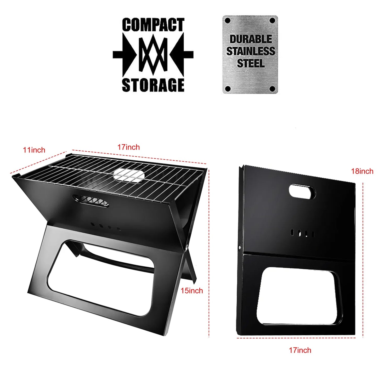Foldable BBQ Grill Portable BBQ Barbecue Grill Camping Garden Outdoor Travel For Camping Picnic RV Travel