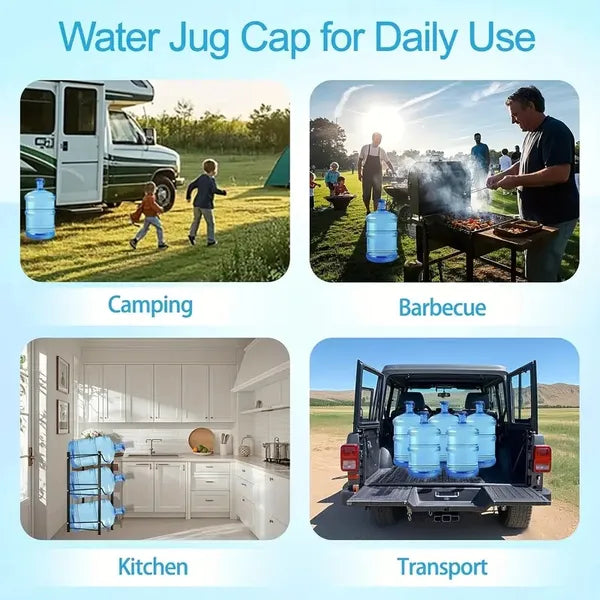 [3-piece Set]3 & 5-gallon Water Bottle Caps, Upgraded Reusable Replacement Caps, Spill-proof Caps For 55mm Water Bottles
