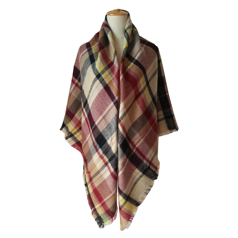 59 X 59in Red Women Fall Winter Scarf