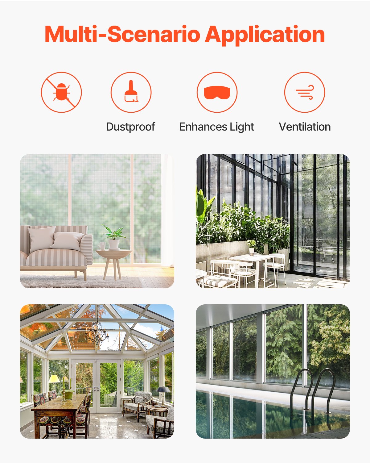 Window Screen Replacement, 100 Ft × 48 In Window Screen Mesh, DIY Adjustable Fiberglass Screen Mesh - Durable, Washable & Easy To Install, Window Screen Repair Kit For Patio Porch Door Windows