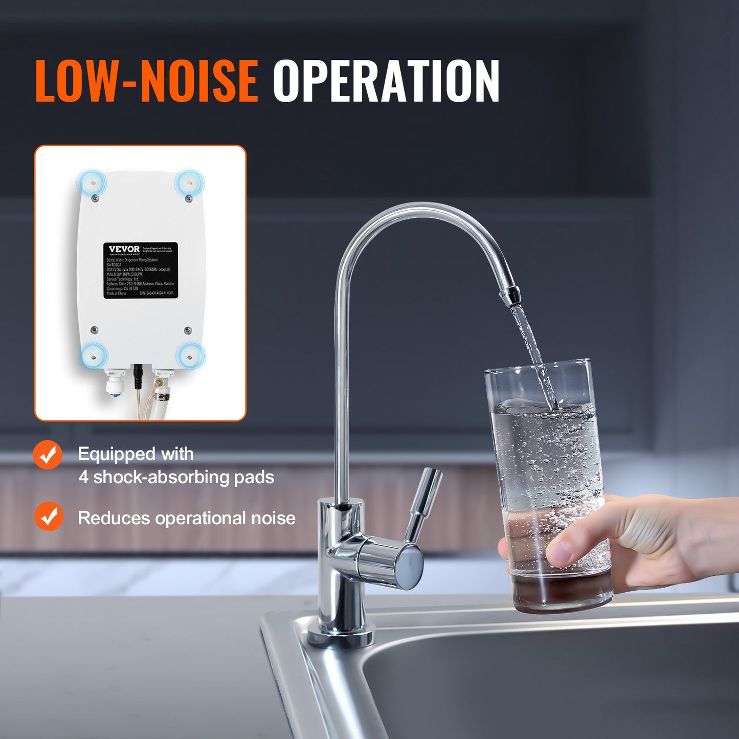 Bottled Water Dispenser Pump System, 5 Gallon Dispensing System, Automatic Electric Water Dispenser, Single Inlet Water Jug Pump, Compatible Use With Coffee/Tea Machine, Refrigerator, Ice Maker