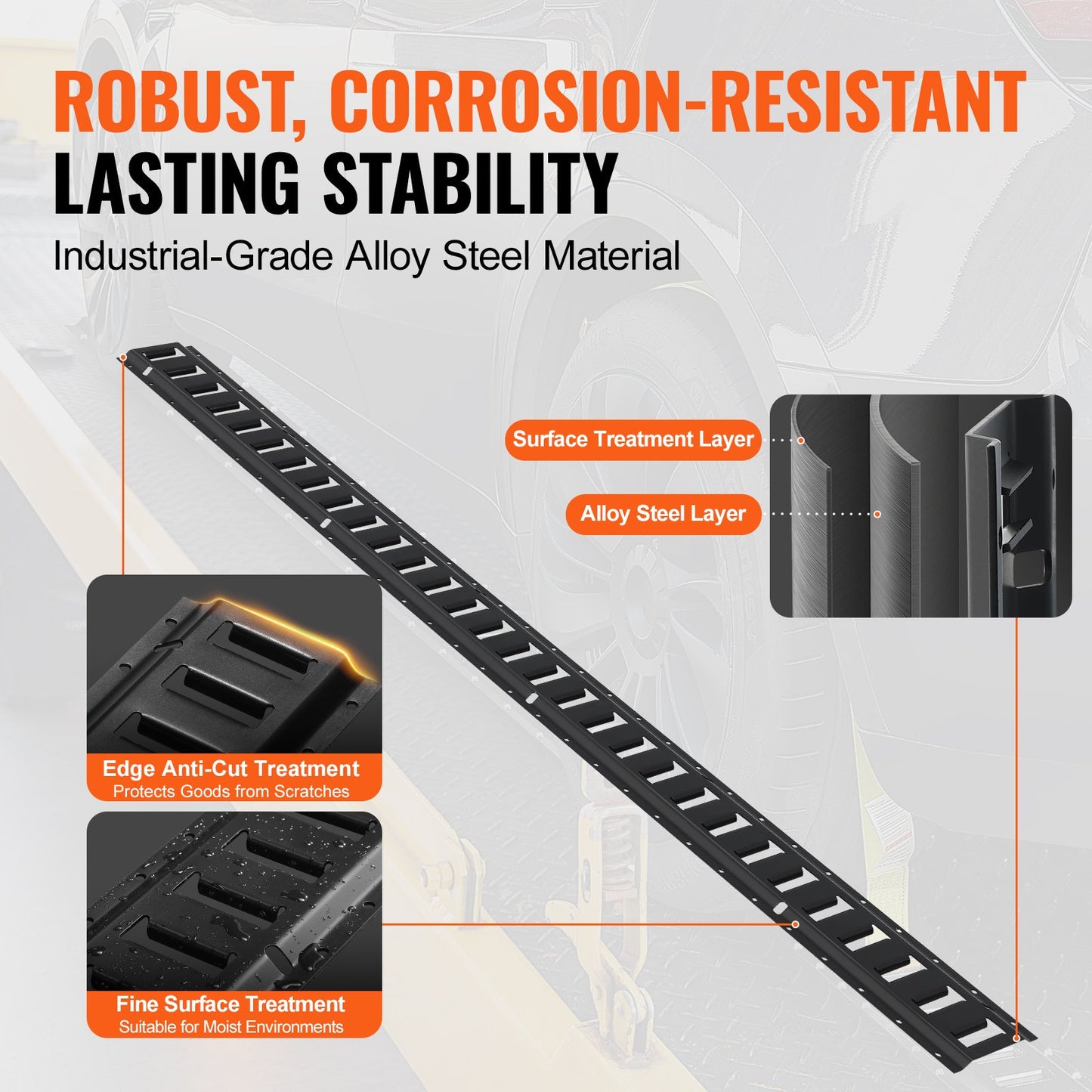 E Track Tie-Down Rail Kit, 18PCS 5' E-Tracks Set Includes 4 Steel Rails & 8 O-Ring Anchors & 4 Tie-Offs With D-Ring & 2 Ratchet Straps, Securing Accessories For Cargo Motorcycles Bikes, 2000 Lbs