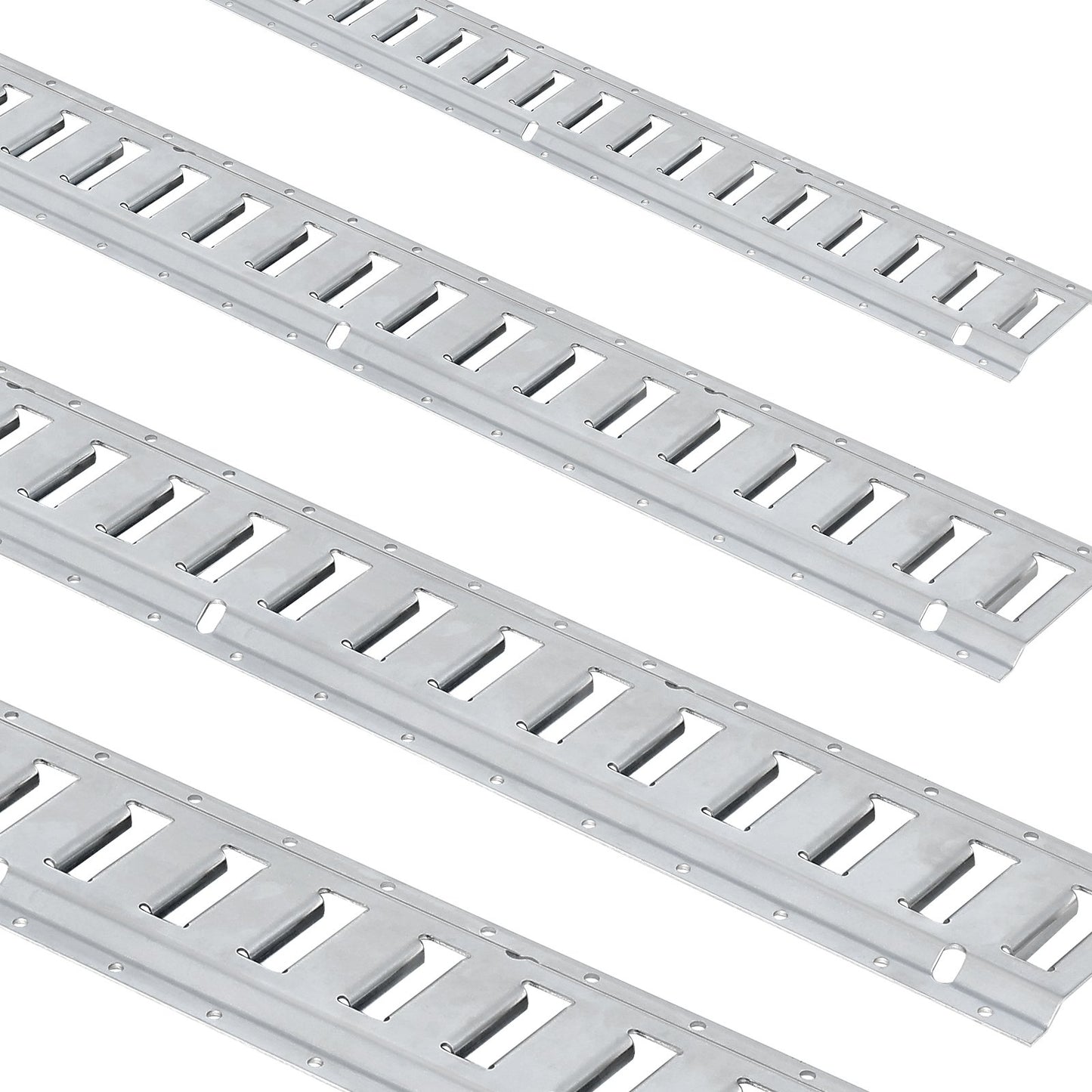 E Track Tie-Down Rail Kit, 34PCS 5FT E-Tracks Set Includes 8 Steel Rails & 2 Single Slot & 8 O Rings & 8 Tie-Offs , Securing Accessories For Cargo, Motorcycles, And Bikes