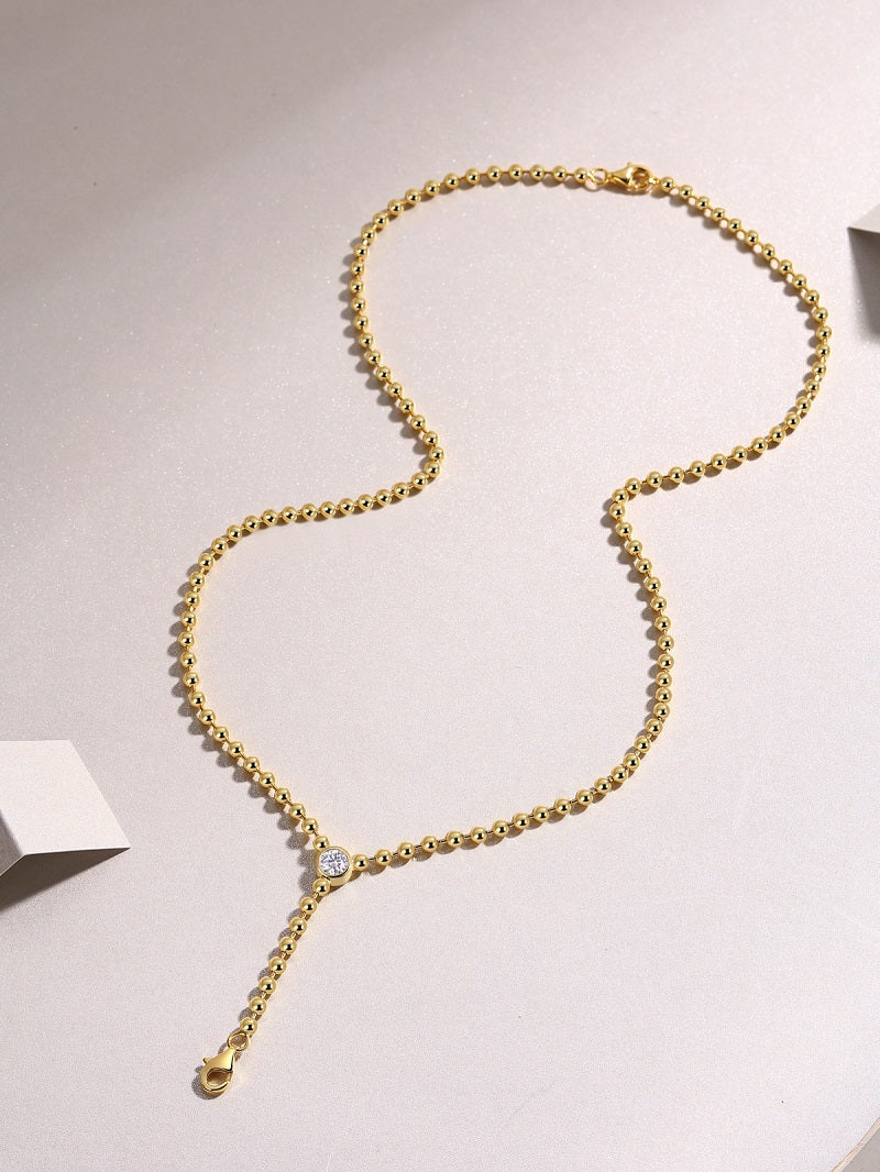 1Time Interlaced - A Trendy Diamond Jewelry Necklace Pendant Set With 0.5-carat Moissanite S925 Sterling Silver And Gold Plating Prohibit TikTok sales