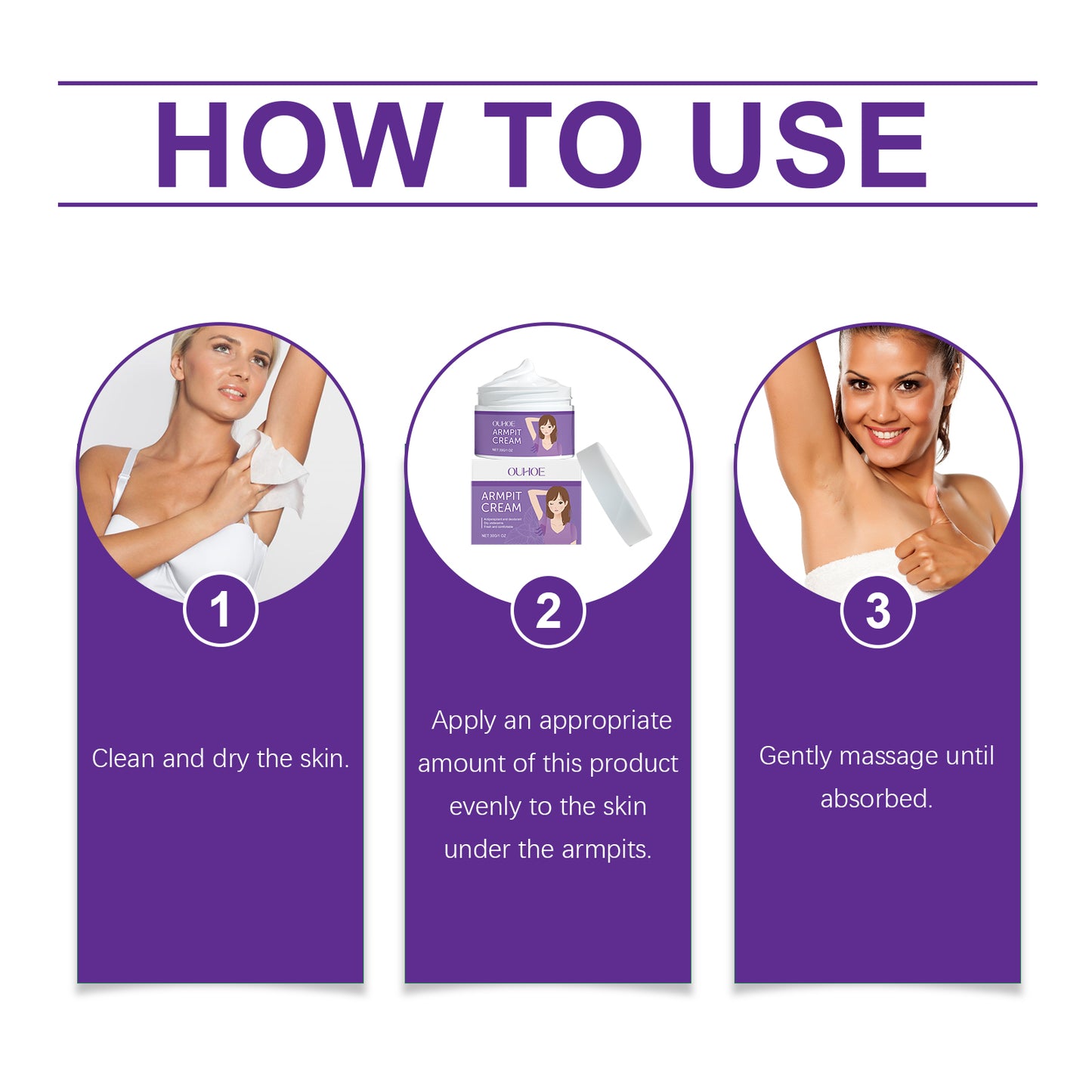 OUHOE Body Care Cream, Mild Long-Lasting Light Fragrance Body Parts Sweat Odor Refreshing Skin Care Body Cream