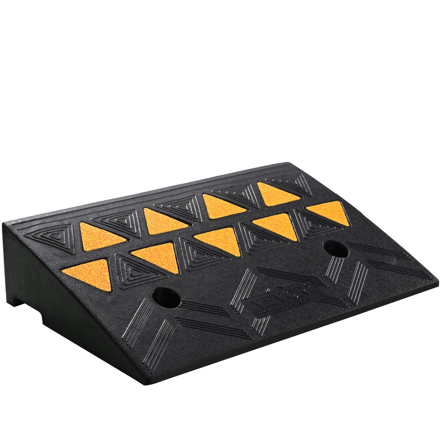 Rubber Curb Ramp 4.25' Rise Height Sidewalk Curb Ramp, 11.8' Width 19.7' Length Driveway Ramp For Curb, 15T Heavy Duty Rubber Ramp For Forklifts, Trucks, Buses, Cars, Wheelchairs, Bikes