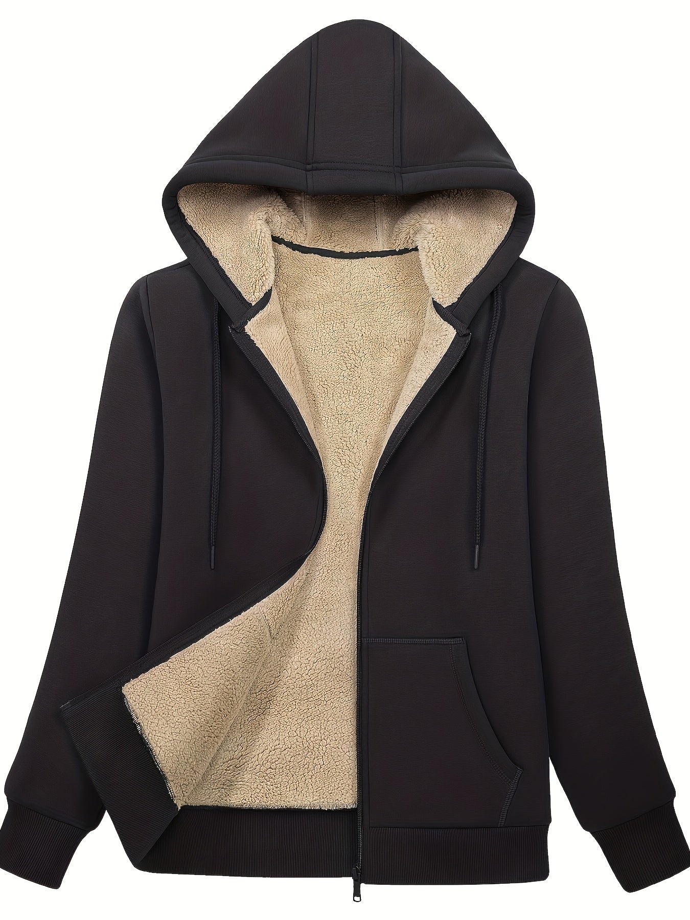 Women's Winter Warm Coat, Double Zipper Pockets, Sherpa Lined Lightweight Warm Jacket