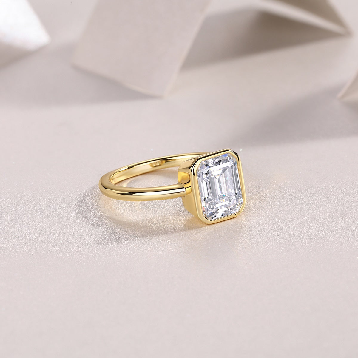 1Pagoda - A Fashionable Diamond Jewelry Piece Set With Moissanite S925 Sterling Silver And Gold-plated Diamond Ring Prohibit TikTok sales