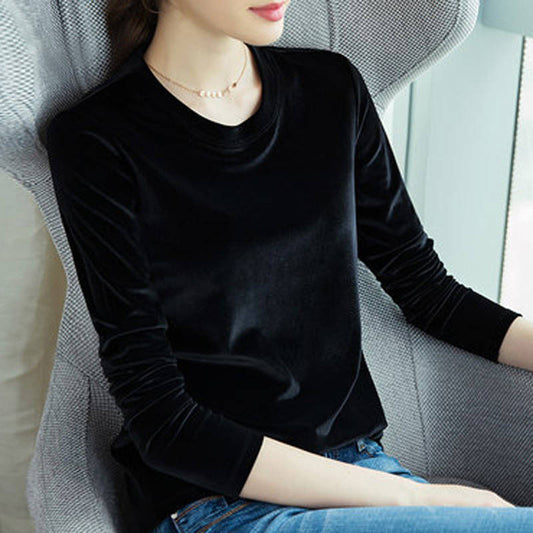 European And American Pleuche Bottoming Shirt Women